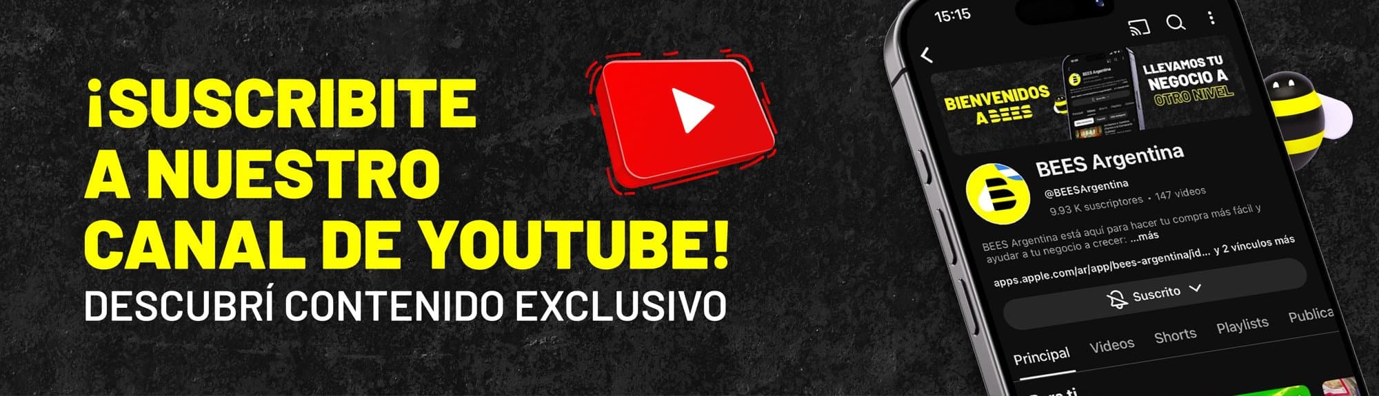 Suscribite al canal de YouTube de BEES Argentina: descubrí contenido exclusivo